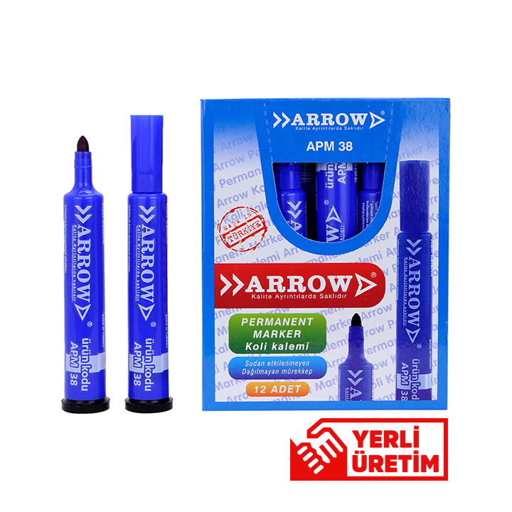 ARROW Permanent Marker Apm 38 - Yuvarlak Uç Mavi