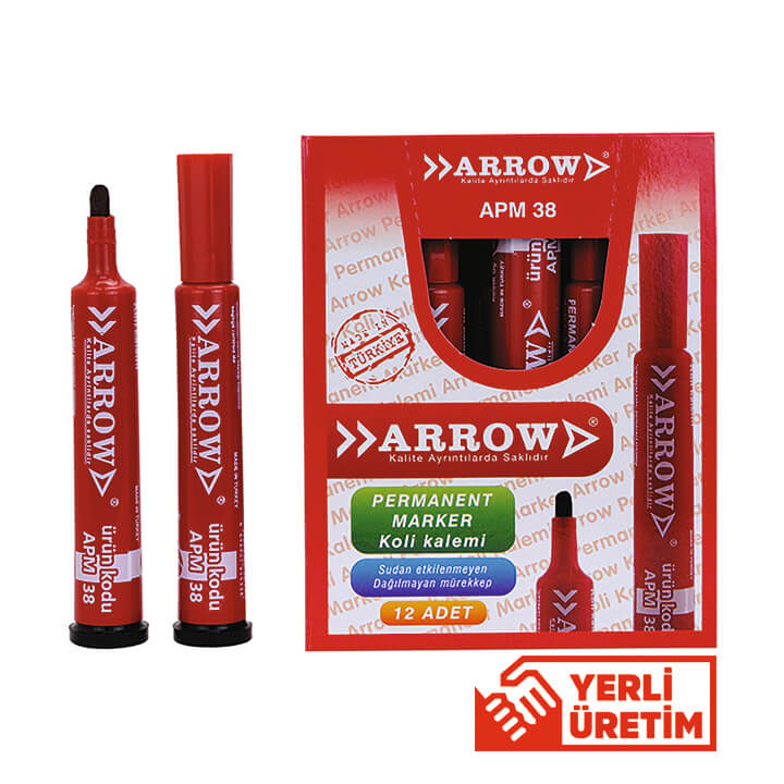 ARROW Permanent Marker Apm 38 - Yuvarlak Uç Kırmızı